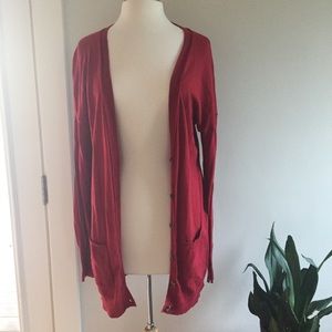 Mossimo Long Red Cardigan